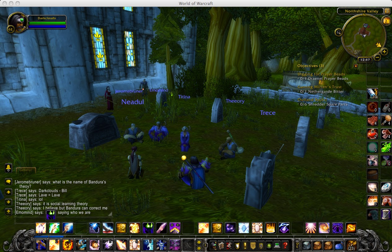 A discussion group in World of Warcraft
